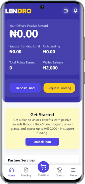 Lendro mobile app
